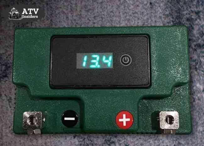ATV battery YTX14-BS voltage display