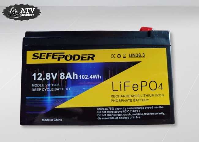 SEFEPODER LiFePO4 battery side view