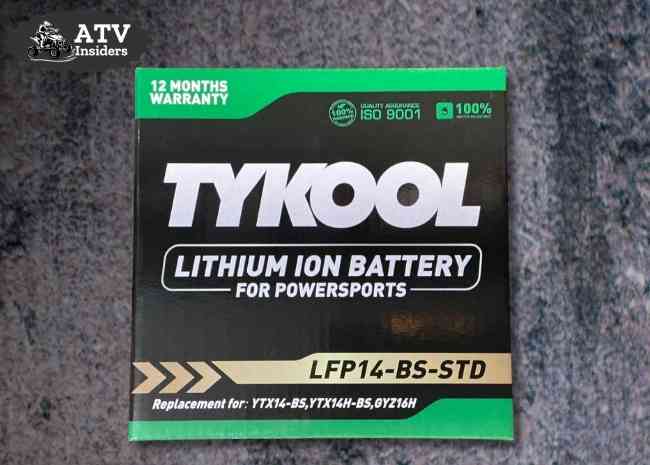 TYKOOL ATV battery YTX14AH label