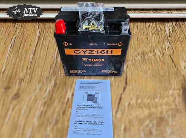 Yuasa GYZ16H ATV battery front side