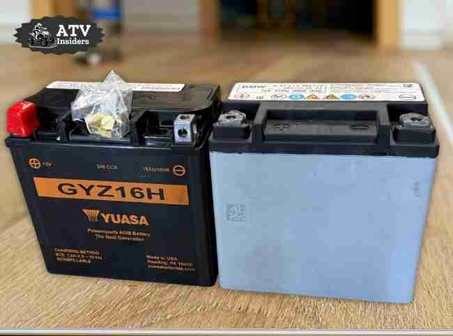 Yuasa GYZ16H ATV battery side view