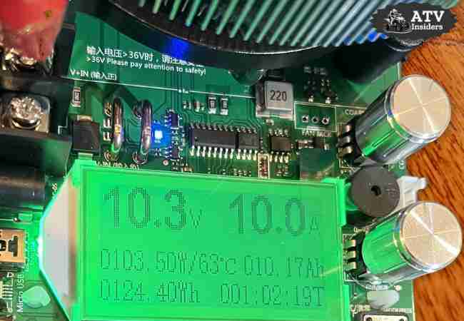 Battery voltage capacity display